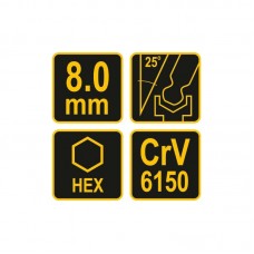56627 VOREL Cheie hexagonala cu bila 8.0 mm si man..